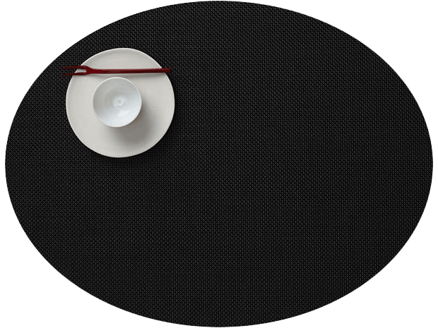 Mini Basketweave - Oval placemat by Chilewich, Black